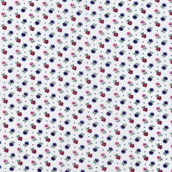 White cotton fabric with small flowers