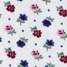 White cotton fabric with small flowers, detail