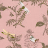 Organische stof met libellen, roze - detail