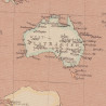 World map fabric pink canvas