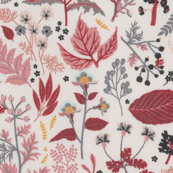 Flowers, leaves and berry fabric - detail