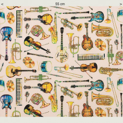 Realistic Musical Instruments fabric, half width