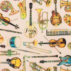 Realistic Musical Instruments fabric