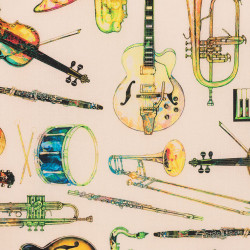 Realistic Musical Instruments fabric, detail