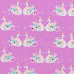 Swans with golden crowns fabric