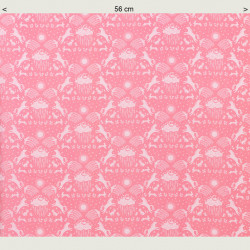 Pink Happy Skies Unicorn Fabric, half width