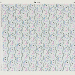 Elegant unicorn fabric, half width