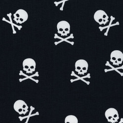 Pirate fabric with small skulls, detail