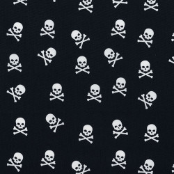 Piraten stof met kleine doodshoofdjes
