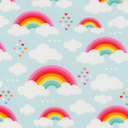 Rainbow Clouds Fabric, detail