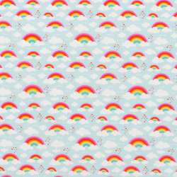 Rainbow Clouds Fabric