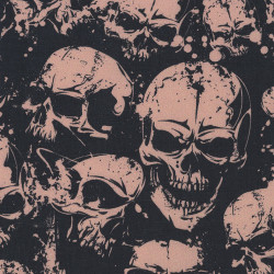 Piled up skulls fabric, detail
