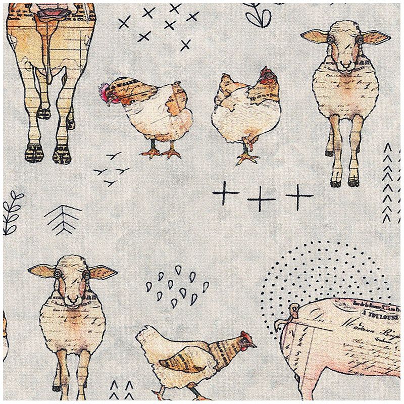 Farm Life Fabric, detail