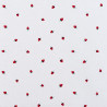 White cotton fabric with litlle strawberries