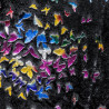 Fur with butterflies fabric Coupon 90x145