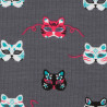 Poezen masker stof, tricot, Coupon 140x150 cm