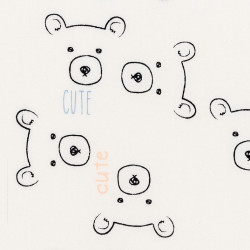 Cute bear faces fabric, detail