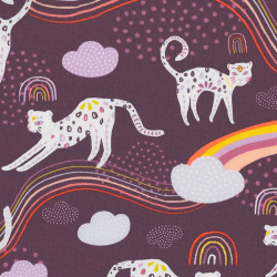 Rainbow jaguar fabric, detail