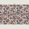 Paisley print fabric Color flower white coupon 75x148 cm