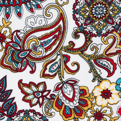 Paisley print stof Color flower wit, detail