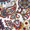 Paisley print fabric Color flower white coupon 75x148 cm