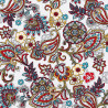 Paisley print fabric Color flower white coupon 75x148 cm