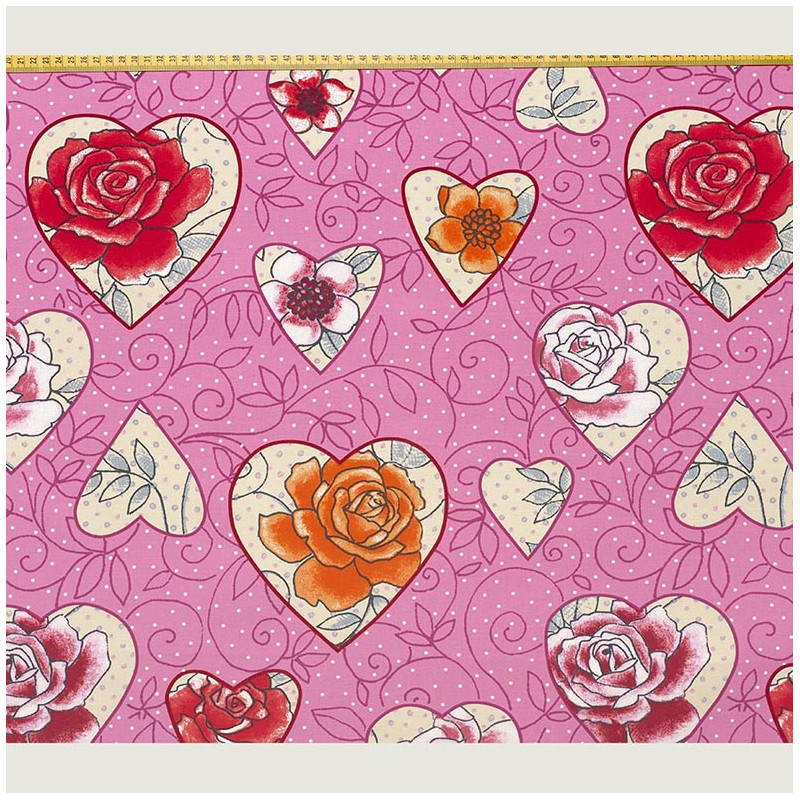 Rose heart fabric