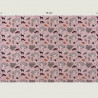 Pink cotton fabric with a forest animals print, half width