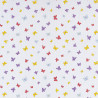 Colored butterfly print white cotton fabric