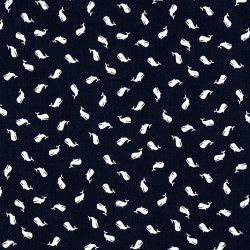 Small whales fabric navy blue
