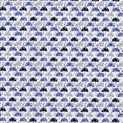 Parapluutjes in de regen stof blauw