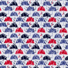 Umbrellas in the rain fabric red, detail