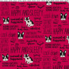 Happy and sleepy dog fabric