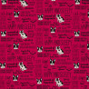 Happy and sleepy dog fabric