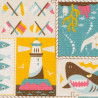 Nautical fabric by Kokka aqua