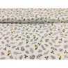 Golden berries fabric with birds