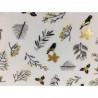 Golden berries fabric with birds