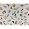 Golden berries fabric with birds