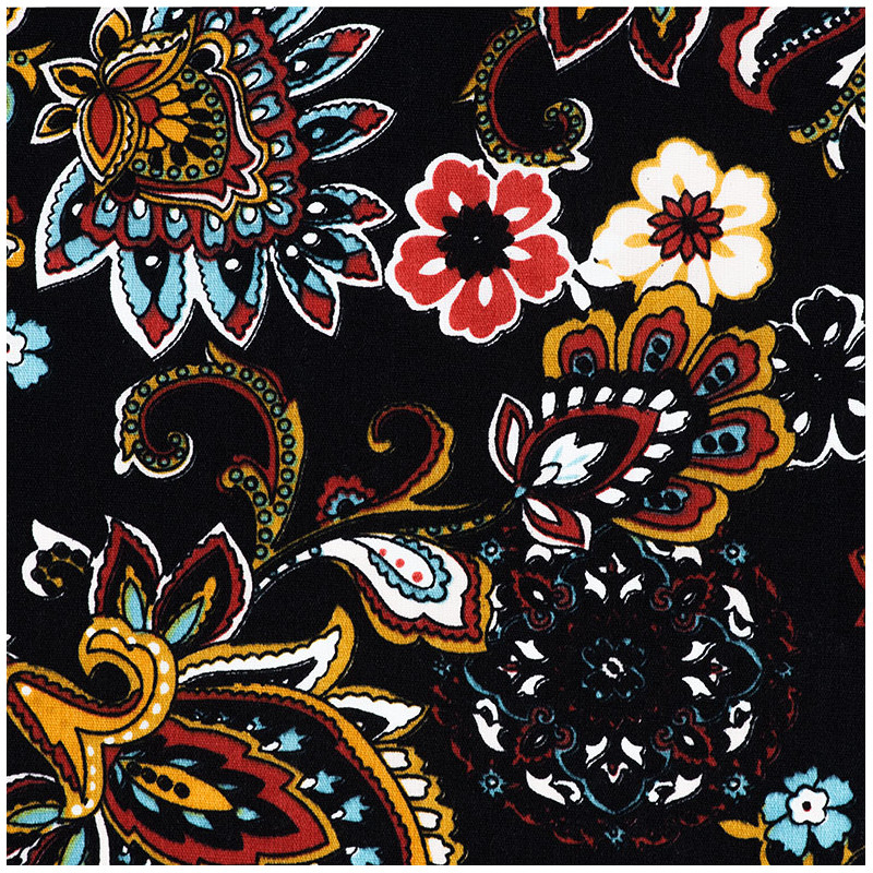 Soimoi Katoen Canvas Stof Bloemen & Paisley Print Stof per meter 56 Inch Breed