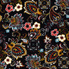 Paisley print fabric Color Flower black