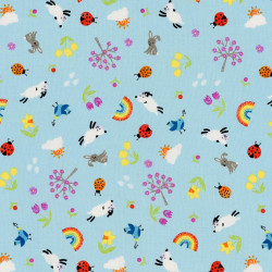 Blue spring fabric with...