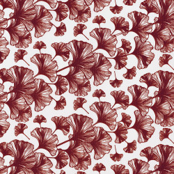 Japanese Ginko leaf fabric red, cotton