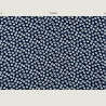 Blue cotton fabric with white daisies, half width