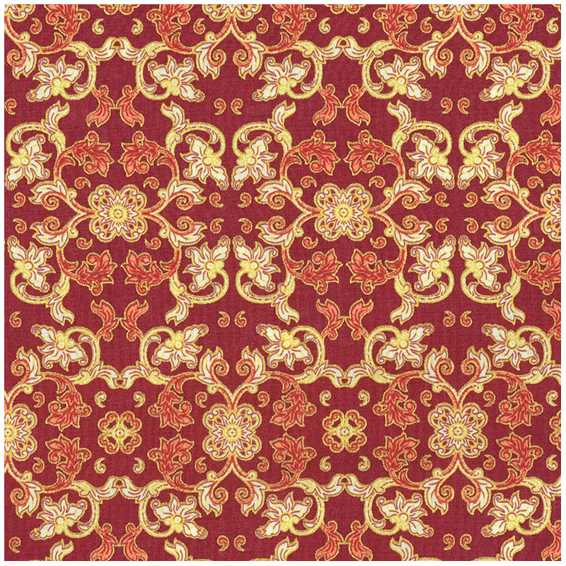 Overeenkomend Aan het leren Een effectief Holland Batik stof rood met goud