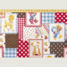 Retro patchwork fabric by Kokka