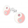 Yin Yang oorbellen roze