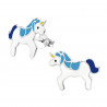 Eenhoorn oorbellen blauw