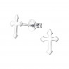 Silver cross earrings
