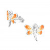 Libelle oorbellen oranje