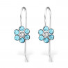 Flower ear hooks aqua